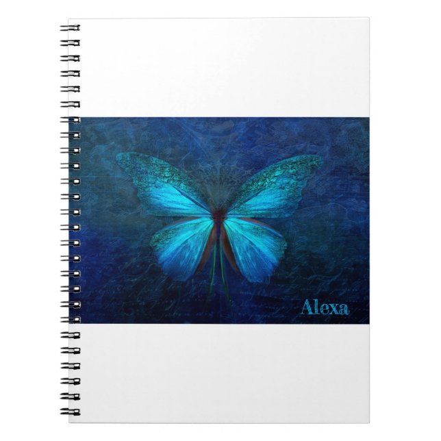 Carnet Design papillon bleu (Devant)