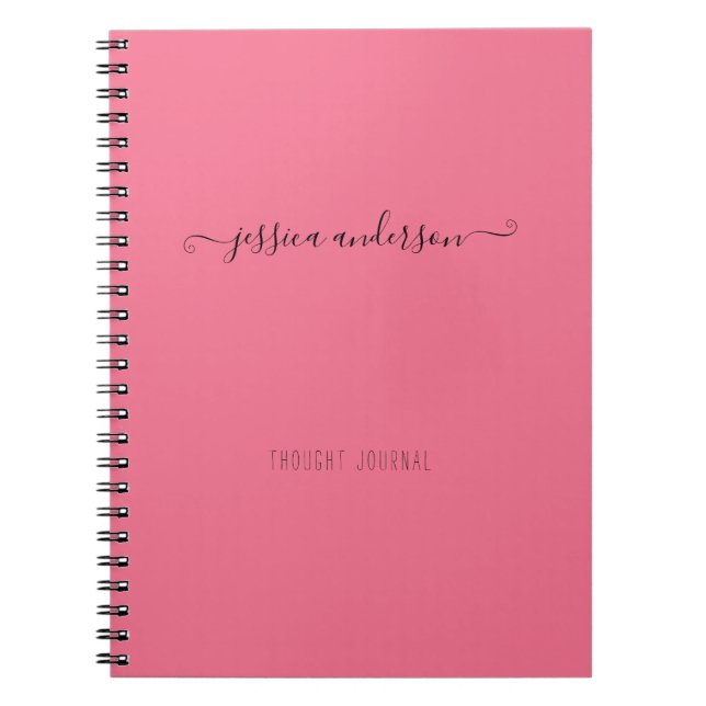 Carnet Design rose moderne écriture manuscrite Script (Devant)