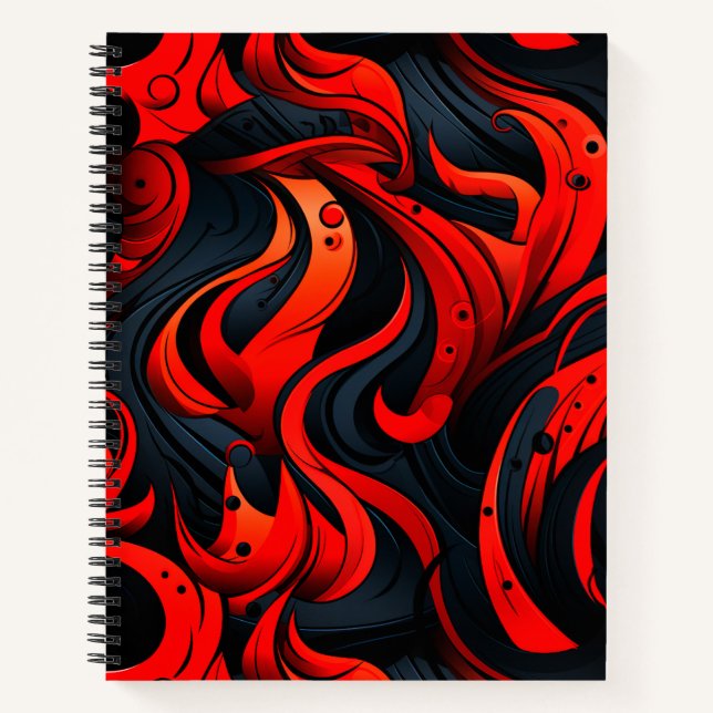 Carnet Design rouge et noir (Devant)
