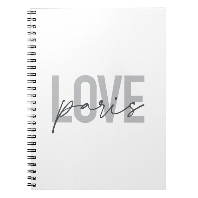 Carnet Design simple, moderne, urbain, cool Love Paris (Devant)