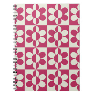 Carnet Design super rétro sans couture avec marguerite vi
