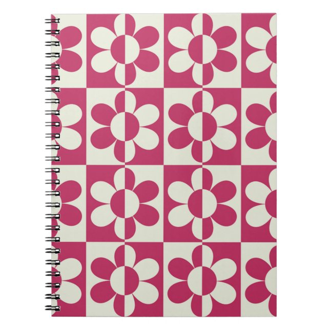 Carnet Design super rétro sans couture avec marguerite vi (Devant)