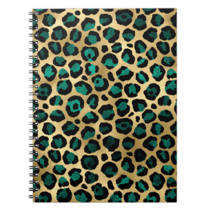 Carnet Design turquoise et Gold Leopard Series 14