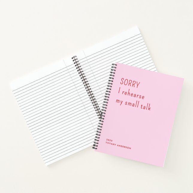 Carnet Désolé, je répète mes conversations légères Blague (Intérieur)