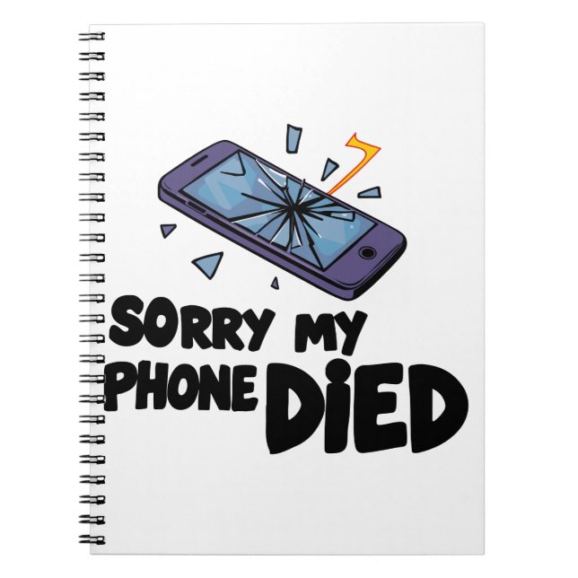 Carnet Désolé, mon téléphone est mort (Devant)