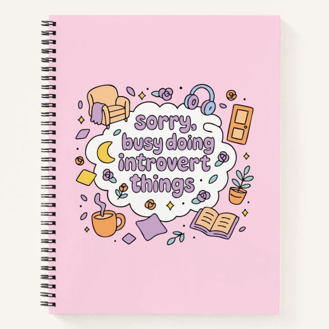 Carnet Désolé, occupé à faire des choses d'introverti (Devant)