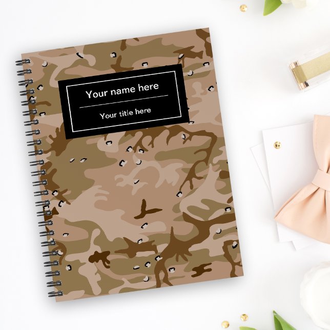 Carnet Dessert Camouflage Avec Cailloux, Militaire, Armée (Créateur téléchargé)