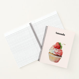 Carnet Dessert sucré à la fraise Cupcake