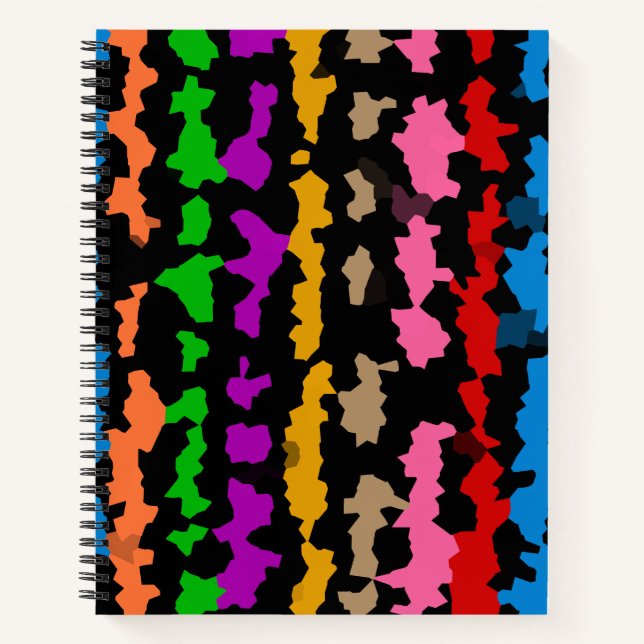 Carnet Dessin abstrait irrégulier coloré noir  (Devant)