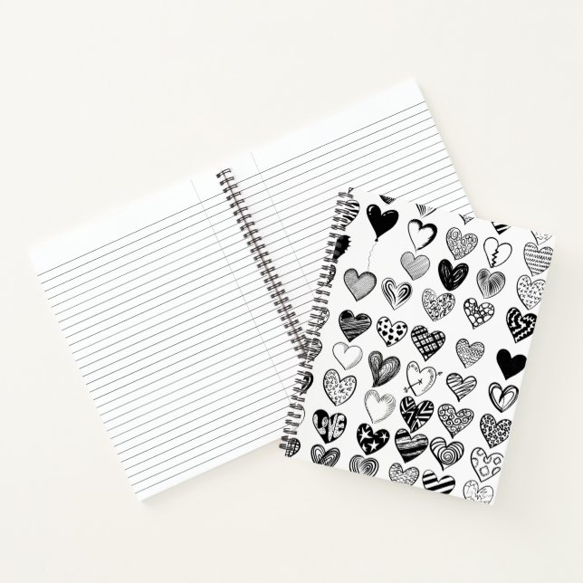 Carnet Dessin adorable de Black Heart Scribble (Intérieur)