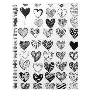 Carnet Dessin adorable du coeur noir