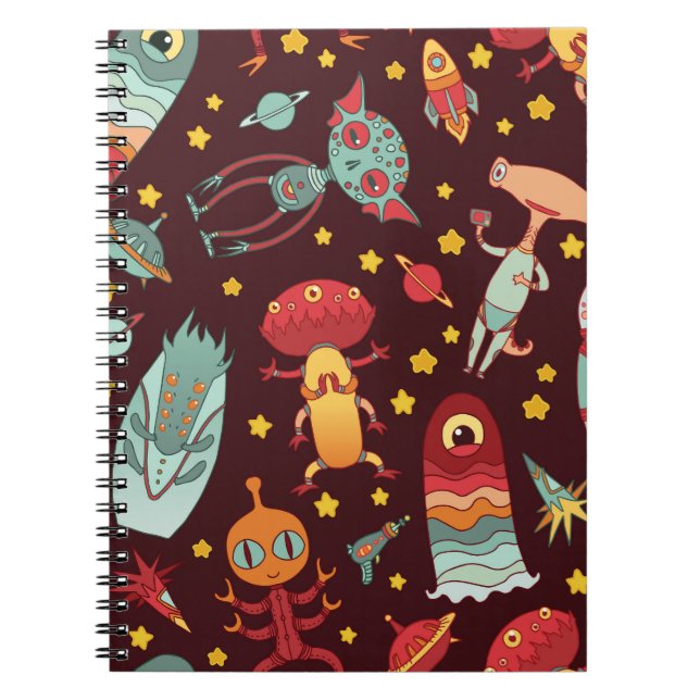 Carnet Dessin Alien : Espace Vintage (Devant)