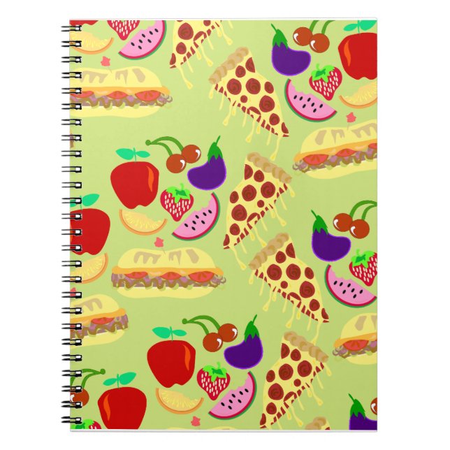 Carnet Dessin amusant Cute Foods Motif heureux (Devant)