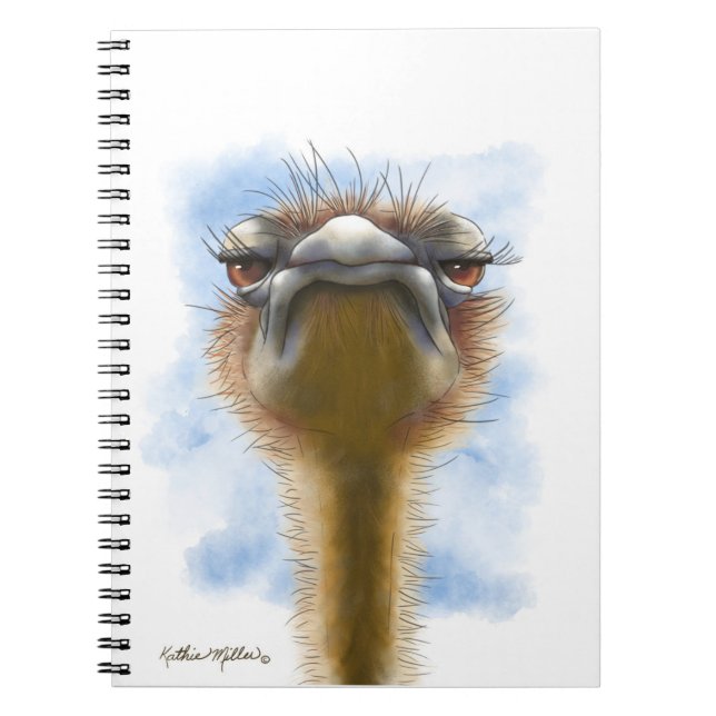 Carnet Dessin animé d'autruche indignée (Devant)