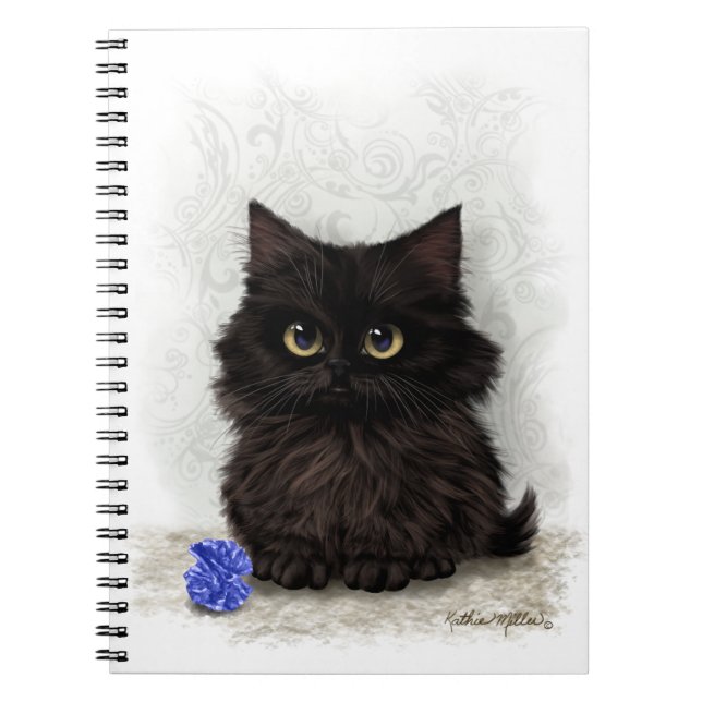 Carnet Dessin animé de chaton noir (Devant)