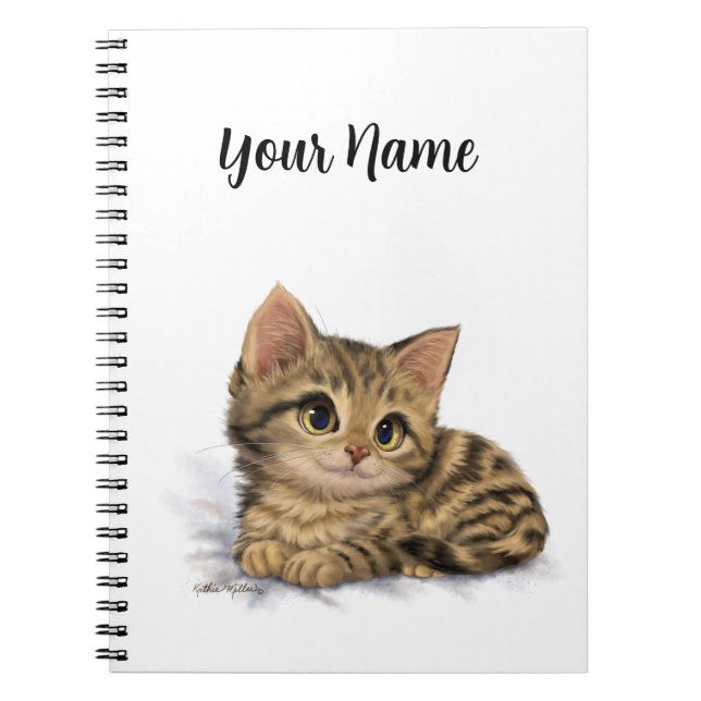 Carnet Dessin animé de chaton tabby mignon (Devant)