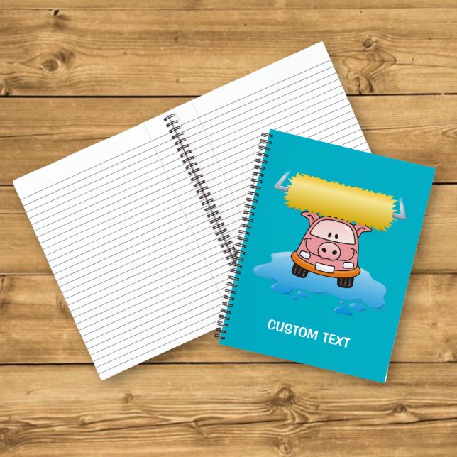 Carnet Dessin animé de cochon de lavage de voiture (Créateur téléchargé)
