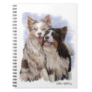 Carnet Dessin animé de deux amis Border Collie