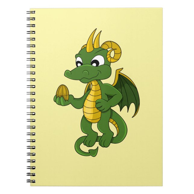 Carnet Dessin animé de dragon vert  (Devant)