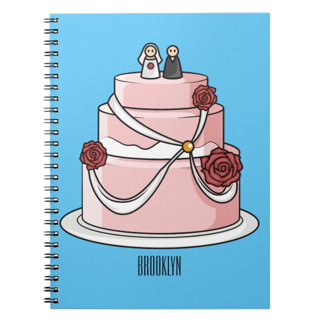 Carnet dessin animé de gâteau mariage (Devant)