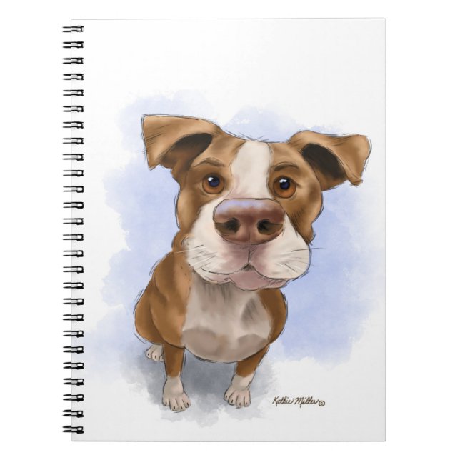 Carnet Dessin animé de Pit Bull mignon (Devant)