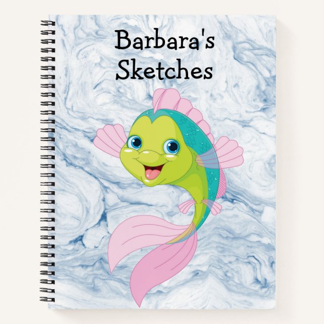 Carnet Dessin animé de poisson pour enfants (Devant)