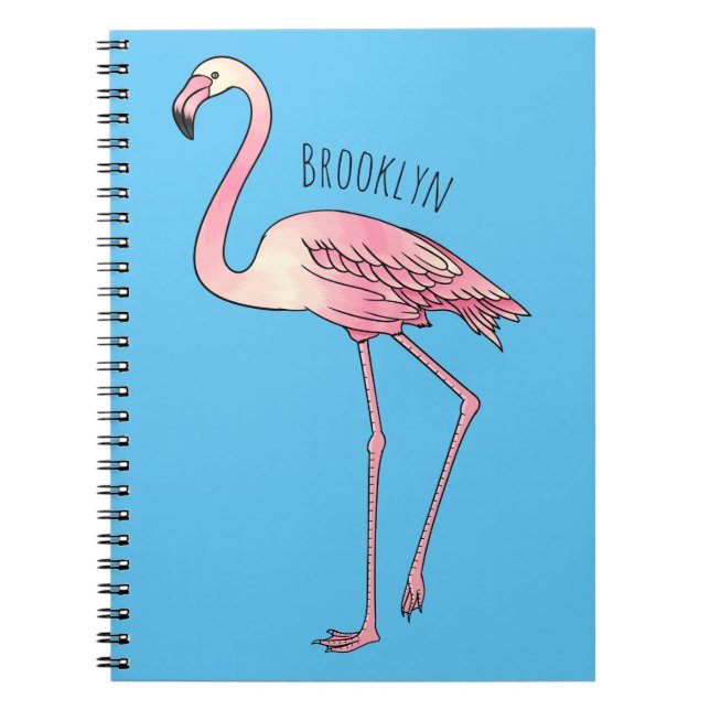 Carnet dessin animé d'oiseau Flamant rose (Devant)