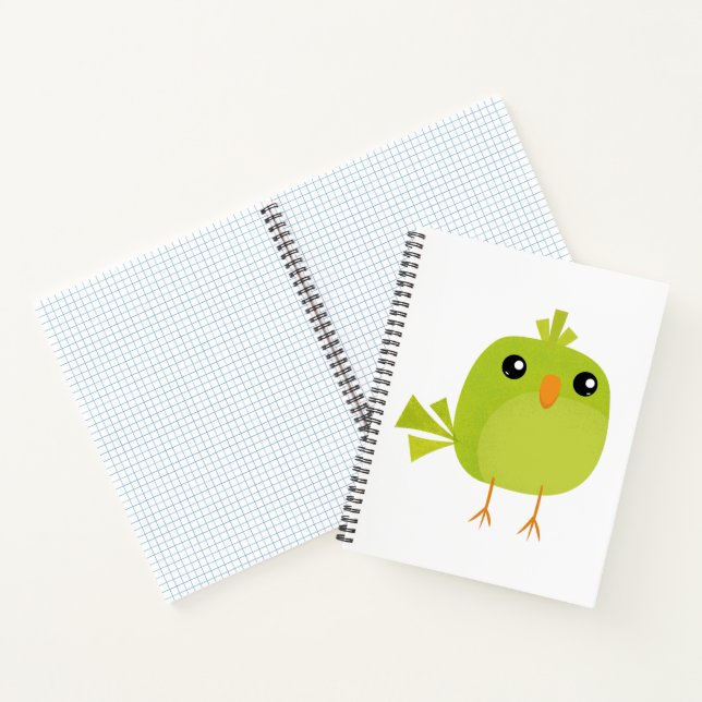 Carnet Dessin animé d'oiseau vert   (Intérieur)