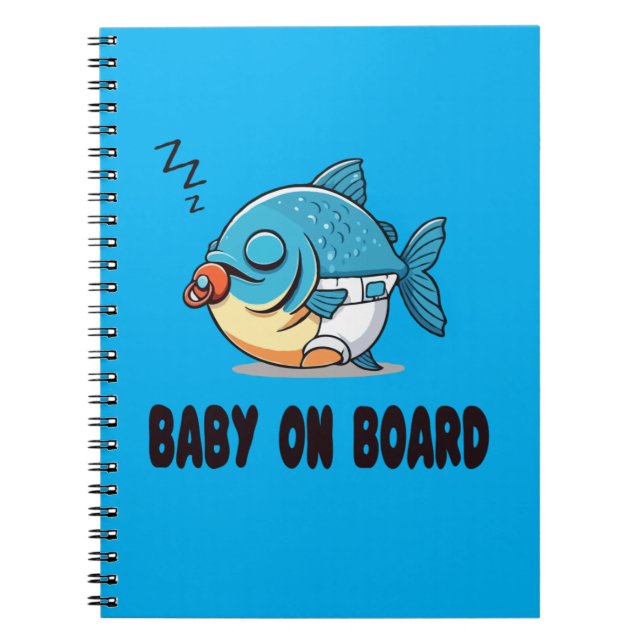 Carnet Dessin animé drôle de bébé poisson endormi - Bébé  (Devant)
