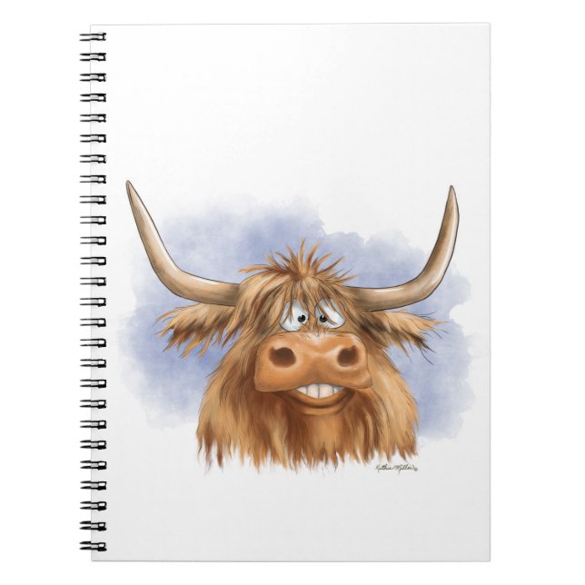Carnet Dessin animé drôle de vache des Highlands (Devant)