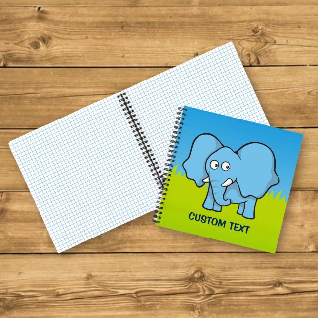 Carnet Dessin animé éléphant bleu (Créateur téléchargé)
