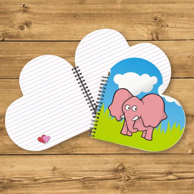 Carnet Dessin animé éléphant rose (Créateur téléchargé)