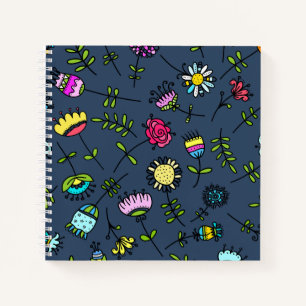 Carnet Dessin artistique de motif floral fantaisiste