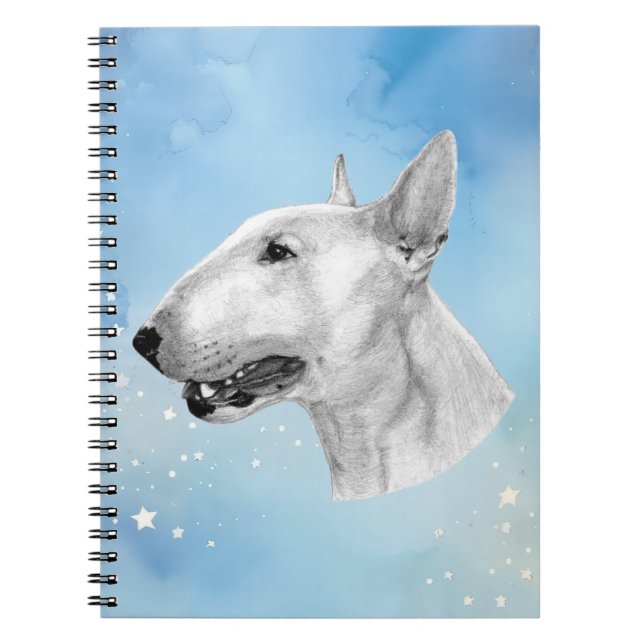 Carnet dessin au crayon Bull Terrier (Devant)