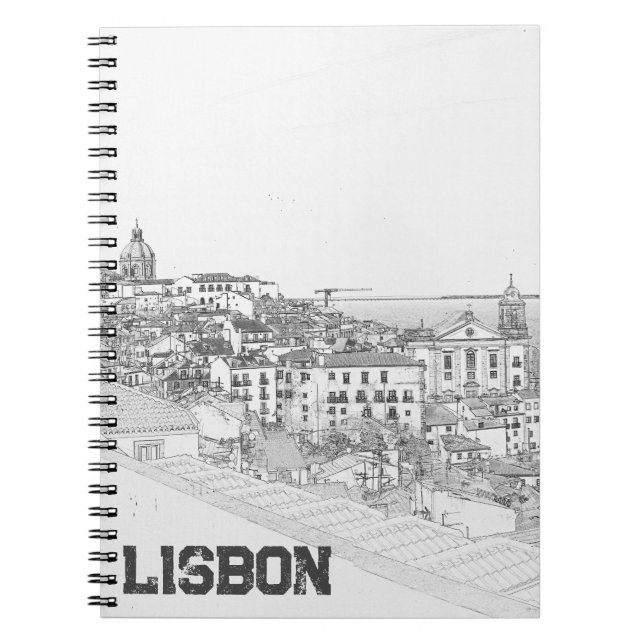 Carnet Dessin au crayon du district d'Alfama à Lisbonne (Devant)