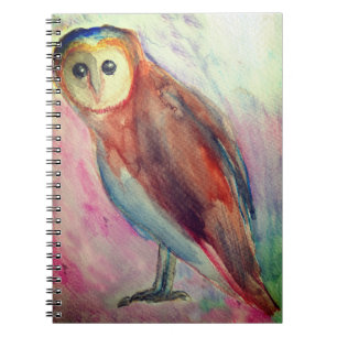 Carnet Dessin d'aquarelle de hibou