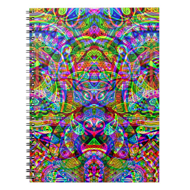 Carnet Dessin d'art fantastique - Décalage néon abstrait  (Devant)