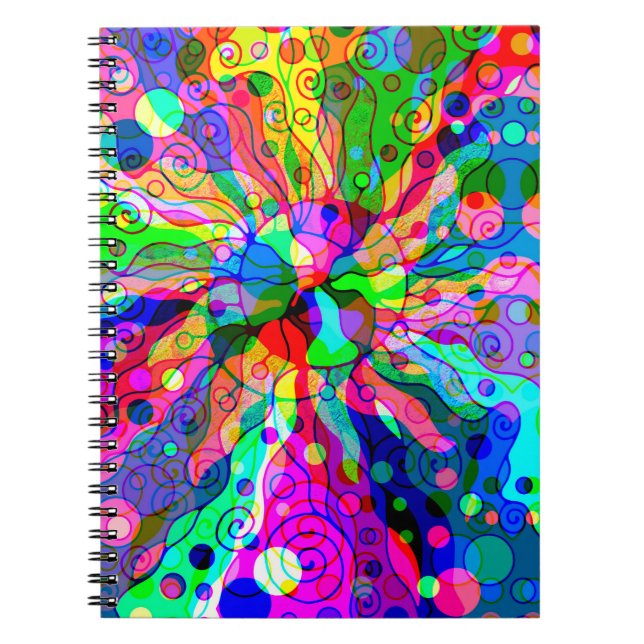 Carnet Dessin d'art fantastique - Décalage néon abstrait  (Devant)