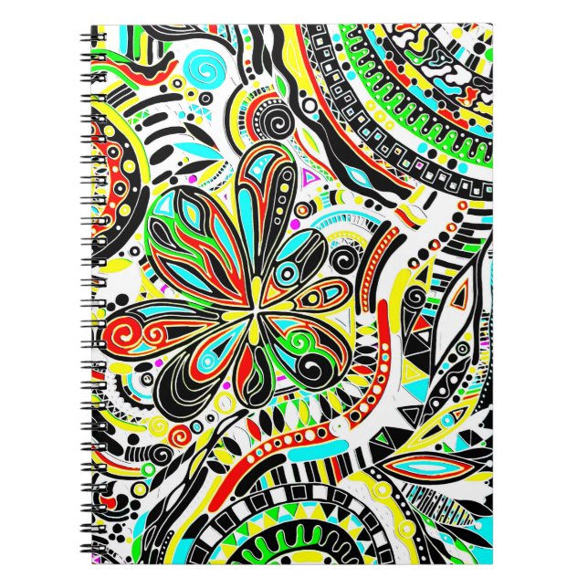 Carnet Dessin d'art fantastique - Fleurs abstraites 3 (Devant)