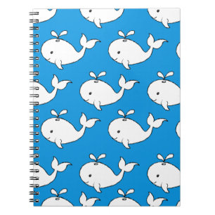 Carnet Dessin de baleine Motif à main bleue