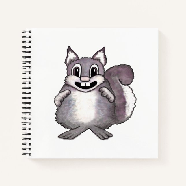 Carnet Dessin de bande dessinée d'écureuil heureux  (Devant)