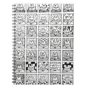 Carnet Dessin de carrés de visages de renards de dessin a