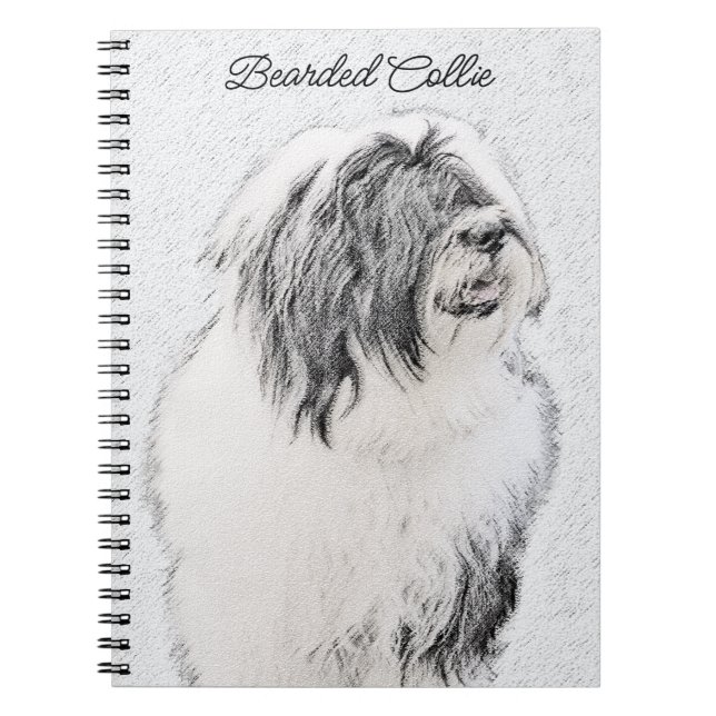 Carnet Dessin de collie à oreilles - Joli art original de (Devant)