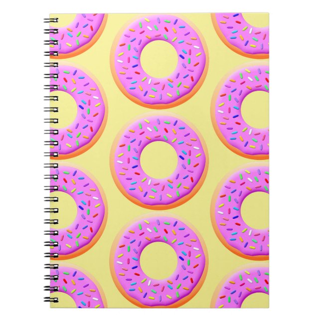 Carnet Dessin de donut mignon avec pépites (Devant)