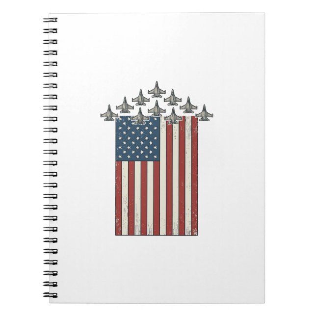 Carnet Dessin de drapeau d'avion de combat patriotique vi (Devant)