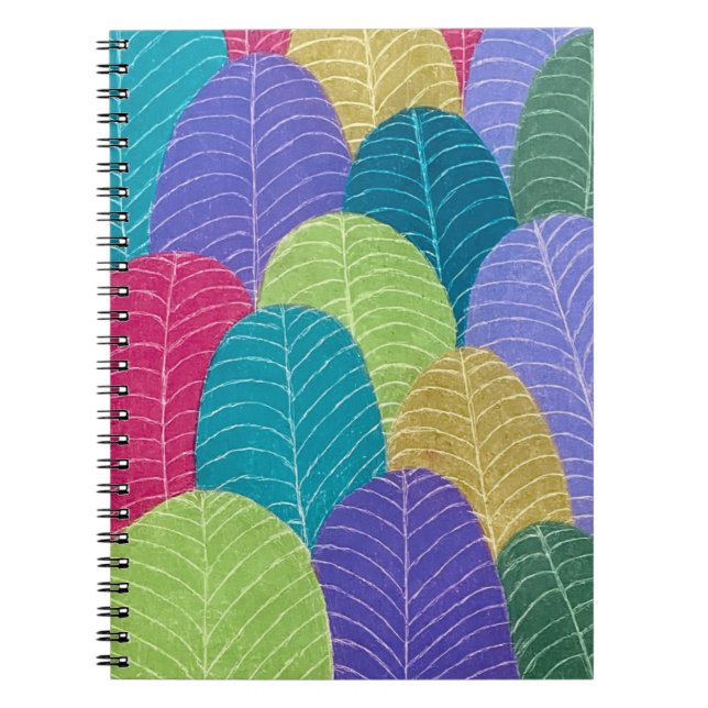 Carnet Dessin de feuilles au crayon de couleur (Devant)