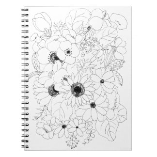 Carnet dessin de l'armature de fleurs