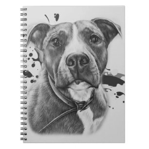 Carnet Dessin de l'art animal de chien de Pitbull sur la