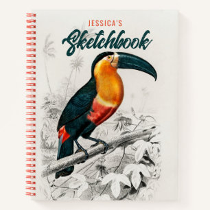 Carnet Dessin de l'artiste Toucan Bird Sketchbook Nom per