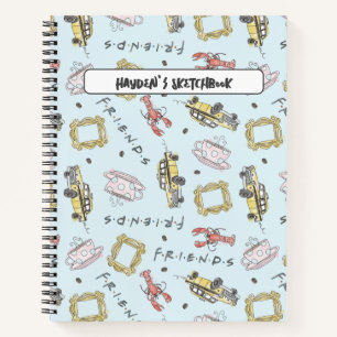 Carnet Dessin de motif d'icônes aquarelle FRIENDS™